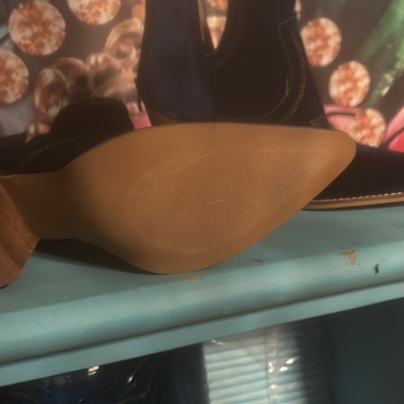 Cory’s smoke show 3.5 inch stack, heel booties back zipper memory foam - Picture 2 of 6